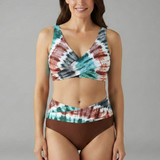 Damen Bikini-Set mit gekreuztem Oberteil und hoher Taille