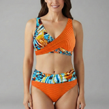 Damen Bikini Set mit gekreuztem Oberteil und hoher Taille