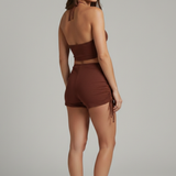 Damen Bikini Set mit Haltertop und Kordelzug-Hose
