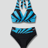 Bikini-Set für Frauen mit Haltertop und hoher Taille