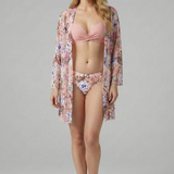 Damen-Bikini-Set mit Kimono und hochgeschnittenem Höschen