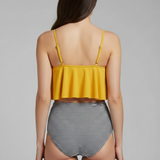 Bikini-Set für Frauen mit Rüschentop und hoher Taille