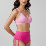 Damen Bikini-Set mit geteilten Trägern und hochgeschnittenem Höschen