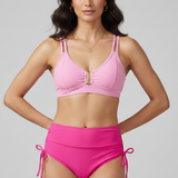 Damen Bikini-Set mit geteilten Trägern und hochgeschnittenem Höschen