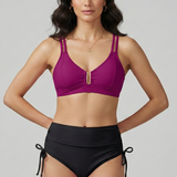 Damen Bikini-Set mit geteilten Trägern und hochgeschnittenem Höschen