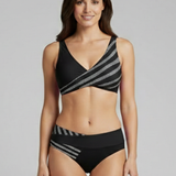 Bikini-Set für Frauen mit gestreiftem Oberteil und hoher Taille