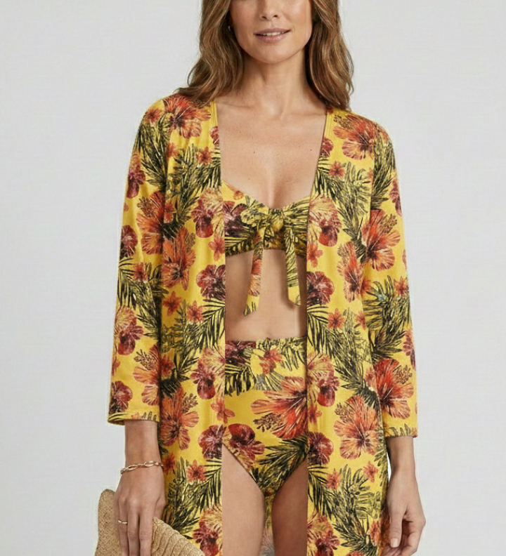 Damen-Bikini-Set mit Bindetop und Überwurf