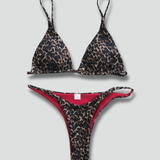 Damen Bikini-Set mit Dreieckstop und bedrucktem Unterteil