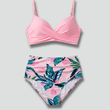 Damen-Bikini-Set mit Twist-Top und hoher Taille