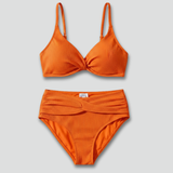 Damen-Bikini-Set mit Twist-Top und hoher Taille