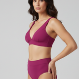 Bikini-Set für Damen mit V-Ausschnitt-Oberteil und hoher Taille