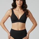 Bikini-Set für Damen mit V-Ausschnitt-Oberteil und hoher Taille