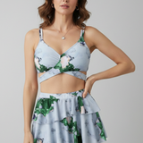 Damen-Bikini-Set mit Wickeloberteil und ausgestelltem Rock