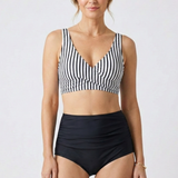 Damen Bikini-Set mit Wickeltop und Hoher Taille
