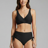 Damen Bikini-Set mit Wickeloberteil und Hoher Taille