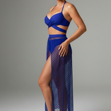 Damen Bikini-Set mit Wickeloberteil und Netzrock