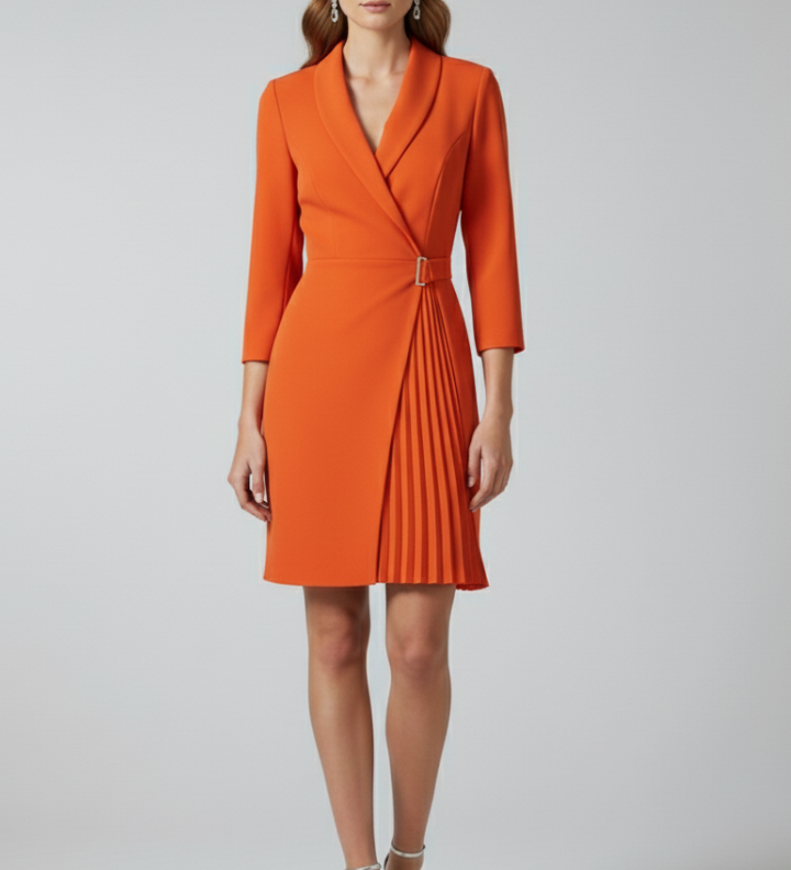 Damen-Blazerkleid mit Reverskragen und geradem Saum