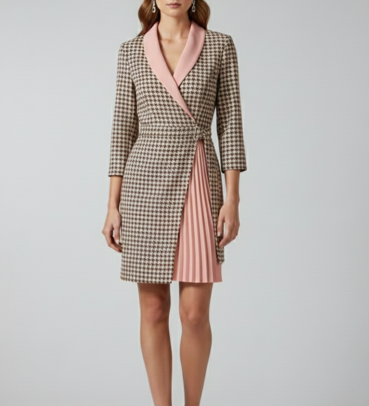 Damen-Blazerkleid mit Reverskragen und geradem Saum