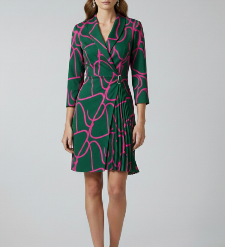 Damen-Blazerkleid mit Reverskragen und geradem Saum
