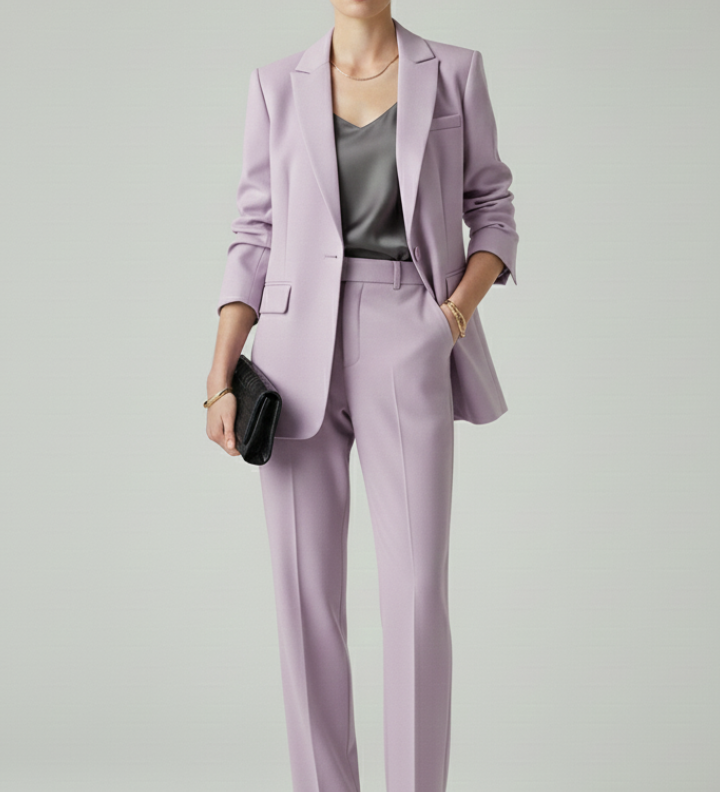 Damen Blazer Set mit definierter Form und geraden Hosen