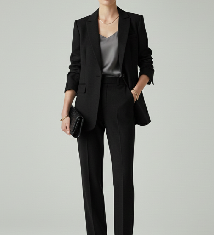 Damen Blazer Set mit definierter Form und geraden Hosen