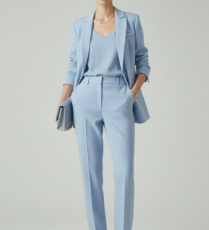 Damen Blazer Set mit definierter Form und geraden Hosen