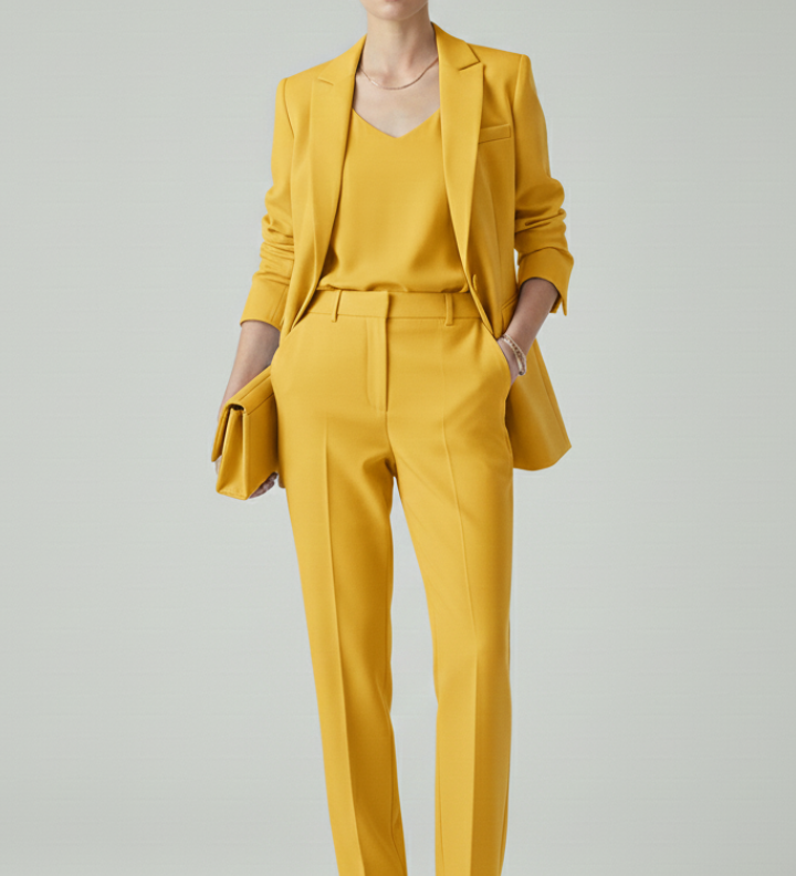 Damen Blazer Set mit definierter Form und geraden Hosen