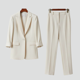 Damen Blazer Set mit definierter Form und geraden Hosen