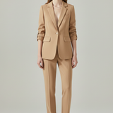 Damen Blazer Set mit Reverskragen und geraden Hosen