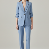Damen Blazer Set mit Reverskragen und geraden Hosen