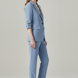 Damen Blazer Set mit Reverskragen und geraden Hosen