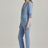Damen Blazer Set mit Reverskragen und geraden Hosen