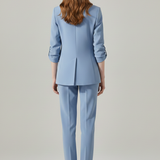 Damen Blazer Set mit Reverskragen und geraden Hosen