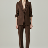 Damen Blazer Set mit Reverskragen und geraden Hosen