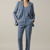 Damen Blazer und Hose Set mit Reverskragen und geraden Beinen