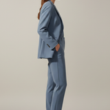 Damen Blazer und Hose Set mit Reverskragen und geraden Beinen
