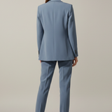 Damen Blazer und Hose Set mit Revers und geraden Beinen