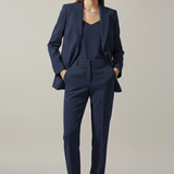 Damen Blazer und Hose Set mit Reverskragen und geraden Beinen