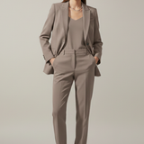 Damen Blazer und Hose Set mit Reverskragen und geraden Beinen