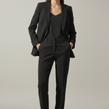 Damen Blazer und Hose Set mit Reverskragen und geraden Beinen
