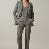 Damen Blazer und Hose Set mit Reverskragen und geraden Beinen