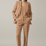 Damen Blazer und Hose Set mit Reverskragen und geraden Beinen