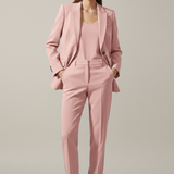 Damen Blazer und Hose Set mit Reverskragen und geraden Beinen