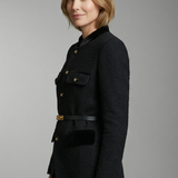 Damen Blazer mit Gürtel und Knopfverschluss