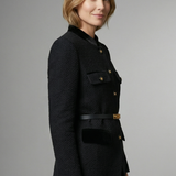 Damen Blazer mit Gürtel und Knopfverschluss