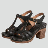 Damen Blockabsatzsandalen mit gepolsterter Innensohle und offenem Obermaterial