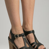 Damen Blockabsatzsandalen mit gepolsterter Innensohle und offenem Obermaterial
