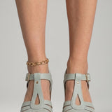 Damen Blockabsatzsandalen mit gepolsterter Innensohle und offenem Obermaterial
