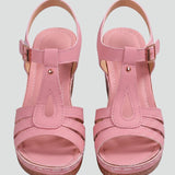 Damen Blockabsatz Sandalen mit gepolsterter Innensohle und Riemendesign