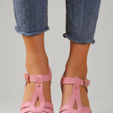 Damen Blockabsatz Sandalen mit gepolsterter Innensohle und Riemendesign